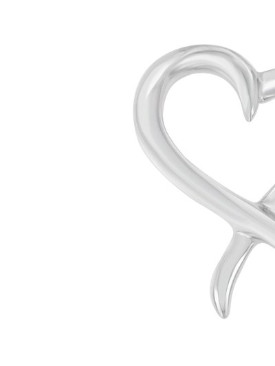 Haus of Brilliance .925 Sterling Silver Open Heart-Shaped Awareness Ribbon Pendant Necklace product