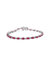 .925 Sterling Silver Oval Ruby and 1/4 Cttw Diamond Link Bracelet - Size 7.25" - Silver