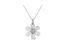 .925 Sterling Silver Pave-Set Diamond Accent Flower 18" Pendant Necklace - White