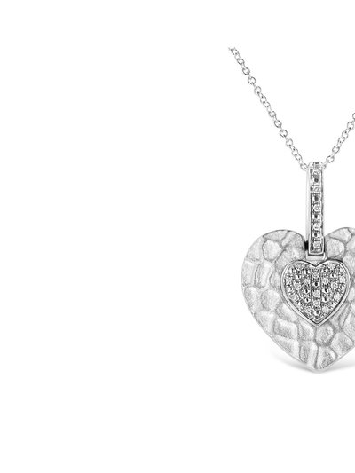 Haus of Brilliance .925 Sterling Silver Pave-Set Diamond Accent Heart Shape 18" Pendant Necklace product