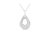 .925 Sterling Silver Prong-Set Diamond Accent Fashion Double Drop Design 18" Pendant Necklace - Sterling Silver