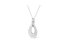 .925 Sterling Silver Prong-Set Diamond Accent Fashion Double Drop Design 18" Pendant Necklace