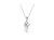 .925 Sterling Silver Prong-Set Diamond Accent Floral Cross 18" Pendant Necklace