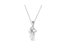 .925 Sterling Silver Prong-Set Diamond Accent Floral Cross 18" Pendant Necklace