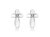 .925 Sterling Silver Prong Set Diamond Accent Floral Cross Stud Earring - White