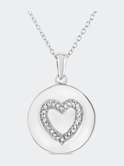 Haus of Brilliance .925 Sterling Silver Prong-Set Diamond Accent Heart Emblemed 18" Pendant Necklace product