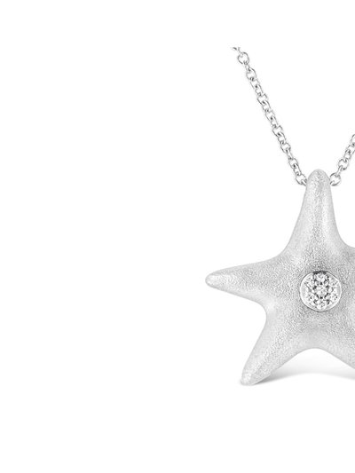 Haus of Brilliance .925 Sterling Silver Prong-Set Diamond Accent Starfish Pendant Necklace product