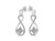 .925 Sterling Silver Round-Cut Diamond Accent Tilted Square And Infinity Drop Earrings