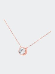 AGS Certified 1/10 cttw Diamond Solitaire Pendant Necklace - Rose