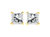 AGS Certified 1/2 Cttw Round Brilliant-Cut Diamond 14K Yellow Gold Classic 4-Prong Solitaire Stud Earrings