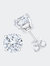 AGS Certified 14K White Gold 1.0 Cttw 4-Prong Set Brilliant Round-Cut Solitaire Diamond Push Back Stud Earrings