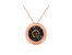 Black Rhodium over 10K Rose Gold 1/10 Carat Diamond Two Tone Round Miracle-Plate Solitaire 18” Pendant Necklace - Rose