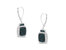 Black Rhodium Over .925 Sterling Silver ¾ Cttw Blue And White Diamond Cushion Shaped Dangle Earrings - Black/Silver