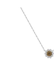 Brown Rhodium over .925 Sterling Silver 1/2 Cttw Diamond Miracle Plate Flower Cluster 18" Pendant Necklace