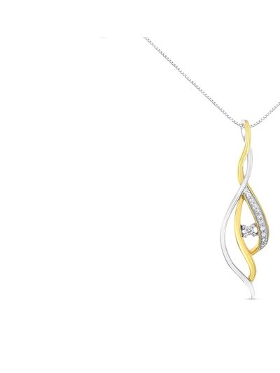 Haus of Brilliance Espira 10k Two-Tone Gold Round Cut Diamond Cascade Pendant Necklace product