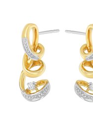 Espira 10K Two Tone Gold Round Cut Diamond Earring