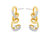 Espira 10K Two Tone Gold Round Cut Diamond Earring - Two-Toned