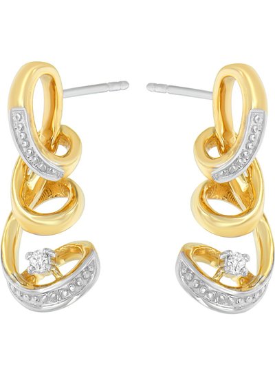 Haus of Brilliance Espira 10K Two Tone Gold Round Cut Diamond Earring product
