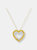 Espira 10K Two-Tone Yellow & White Gold .03 Cttw Diamond-Accented Round-Cut Diamond Swirl Open Heart 18" Pendant Necklace