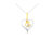 Espira 10K Two-Tone Yellow & White Gold .03 Cttw Diamond-Accented Round-Cut Diamond Swirl Open Heart 18" Pendant Necklace - White, Yellow