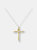 Espira 10K Two-Tone Yellow & White Gold Diamond-Accented Cross 18" Pendant Necklace