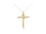Espira 10K Two-Tone Yellow & White Gold Diamond-Accented Cross 18" Pendant Necklace - Yellow & White