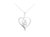 Espira 10k White Gold .03 Cttw Diamond-Accented Round-Cut Diamond Swirl Open Heart 18" Pendant Necklace - White