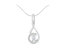 Espira 10K White Gold 1/4 cttw Round Cut Diamond Spiral Link Pendant Necklace - 10K White Gold