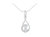 Espira 10K White Gold 1/4 cttw Round Cut Diamond Spiral Link Pendant Necklace - 10K White Gold