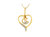 Espira 10K Yellow Gold .03 Cttw Diamond-Accented Round-Cut Diamond Swirl Open Heart 18" Pendant Necklace - 10K Yellow Gold