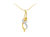Espira 10K Yellow Gold 1/20 cttw Round Cut Diamond Accent Swirl Pendant Necklace - Yellow