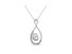 Espira .925 Sterling Silver 1/25 Cttw Diamond Accent Tear Drop Swirl Pendant Necklace - White