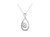Espira .925 Sterling Silver 1/25 Cttw Diamond Accent Tear Drop Swirl Pendant Necklace - White
