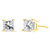 IGI Certified 1/2 Cttw Princess-Cut Square Diamond 4-Prong Solitaire Stud Earrings In 14K Yellow Gold - I-J Color, SI1-SI2 Clarity - Yellow Gold