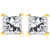 IGI Certified 1/2 Cttw Princess-Cut Square Diamond 4-Prong Solitaire Stud Earrings In 14K Yellow Gold - I-J Color, SI1-SI2 Clarity