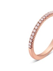 IGI Certified 1/4 Cttw Natural Pale Pink Diamond 14K Rose Gold Fancy V-Prong-Set Half-Eternity Band Ring - Rose Gold