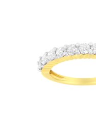 IGI Certified 1.0 Cttw Diamond 10K Yellow Gold Prong Set Fluted Band Style Wedding Ring - Gold