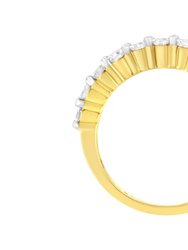 IGI Certified 1.0 Cttw Diamond 10K Yellow Gold Prong Set Fluted Band Style Wedding Ring