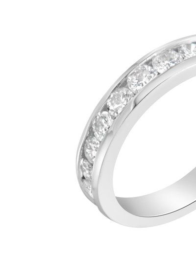 Haus of Brilliance IGI Certified 1.0 Cttw Diamond 18K White Gold Channel-Set Half-Eternity Band Wedding Ring product