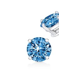 IGI Certified 1.00 Cttw Round Brilliant-Cut Diamond 14K White Gold Classic 4-Prong Solitaire Stud Earrings