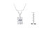 IGI Certified 10K White Gold 3/8 cttw Prong Set Diamond Oval Pendant Necklace