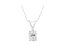 IGI Certified 10K White Gold 3/8 cttw Prong Set Diamond Oval Pendant Necklace - White