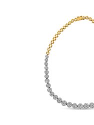 IGI Certified 14K Yellow Gold 14 3/4 cttw Pave Set Round-Cut Diamond Riviera Necklace - Yellow