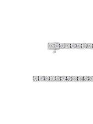 IGI Certified .925 Sterling Silver 1.0 Cttw Miracle-Set Diamond Round Miracle Plate Tennis Bracelet