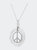 Matte Finish .925 Sterling Silver Diamond Accent Dancing Peace Sign 18" Pendant Necklace