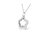 Matte Finished .925 Sterling Silver Diamond Accent Double Flower Shape 18" Satin Finished Pendant Necklace