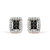 Men's 10K Yellow Gold 1.00 Cttw White And Black Diamond Emerald Shape Halo Stud Earring (Black / I-J Color, I2-I3 Clarity) - Yellow Gold