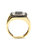 Men's 10K Yellow Gold 3/4 Cttw White And Black Treated Diamond Ring Band