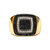 Men's 14K Yellow Gold Plated .925 Sterling Silver 3/4 Cttw White and Black Diamond Ring Band (Treated Black, I-J Color, I2-I3 Clarity) - Size 10 - Yellow Gold