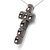 Rhodium Plated 18K Rose Gold 1 1/2 Cttw Brown Diamonds & Cushion Cut Rose De France Amethyst Halo Cross 18" Necklace - Brown Color, SI1-SI2 Clarity